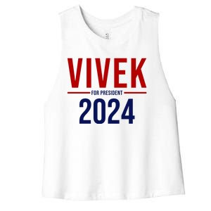 Vivek For President 2024 Election Women's Racerback Cropped Tank