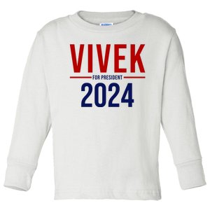 Vivek For President 2024 Election Toddler Long Sleeve Shirt