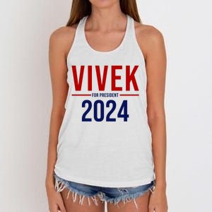 Vivek For President 2024 Election Women's Knotted Racerback Tank