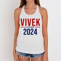 Vivek For President 2024 Election Women's Knotted Racerback Tank