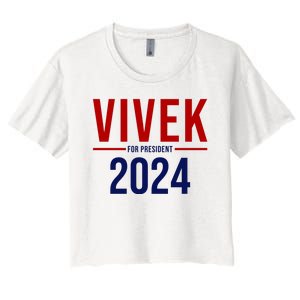 Vivek For President 2024 Election Women's Crop Top Tee