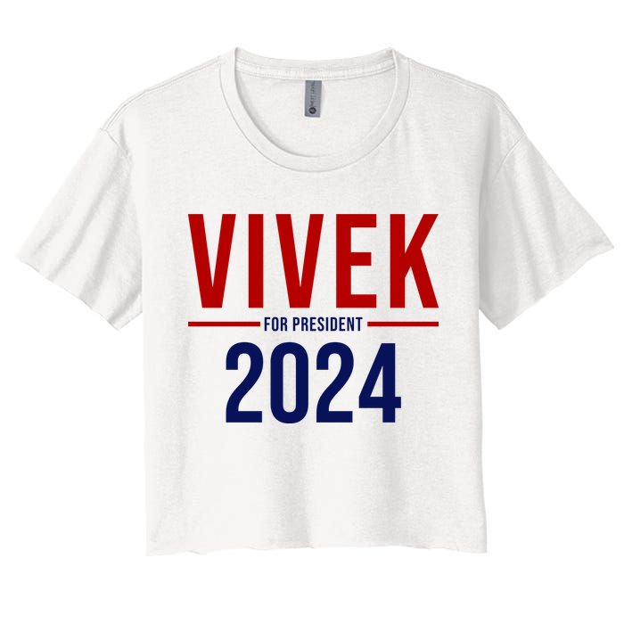 Vivek For President 2024 Election Women's Crop Top Tee