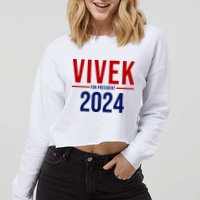Vivek For President 2024 Election Cropped Pullover Crew