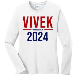 Vivek For President 2024 Election Ladies Long Sleeve Shirt