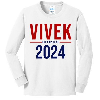 Vivek For President 2024 Election Kids Long Sleeve Shirt
