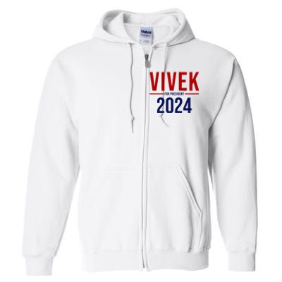 Vivek For President 2024 Election Full Zip Hoodie