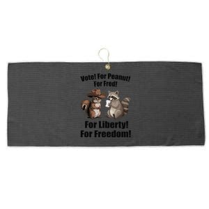 Vote For Peanut For Fred For Liberty For Freedom Large Microfiber Waffle Golf Towel