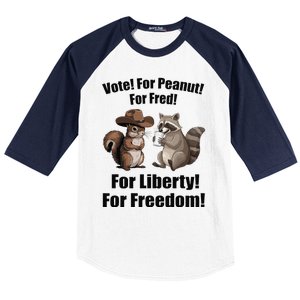 Vote For Peanut For Fred For Liberty For Freedom Baseball Sleeve Shirt