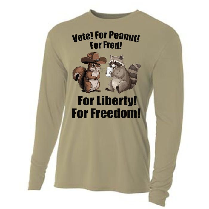 Vote For Peanut For Fred For Liberty For Freedom Cooling Performance Long Sleeve Crew