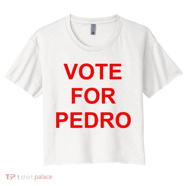 Vote Fro Pedro Ringer Crop Top