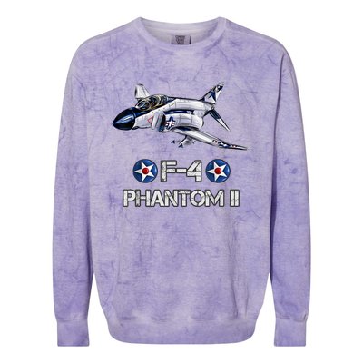 Vintage F4 Phantom II Jet Military Aviation Colorblast Crewneck Sweatshirt