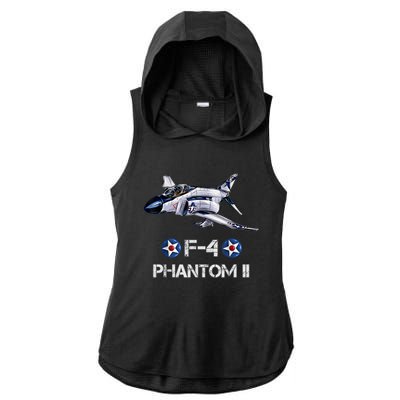 Vintage F4 Phantom II Jet Military Aviation Ladies PosiCharge Tri-Blend Wicking Draft Hoodie Tank