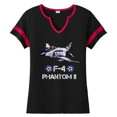 Vintage F4 Phantom II Jet Military Aviation Ladies Halftime Notch Neck Tee