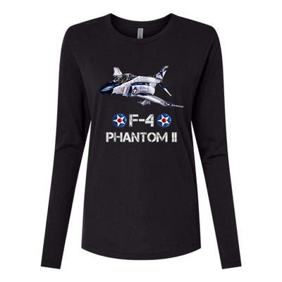 Vintage F4 Phantom II Jet Military Aviation Womens Cotton Relaxed Long Sleeve T-Shirt