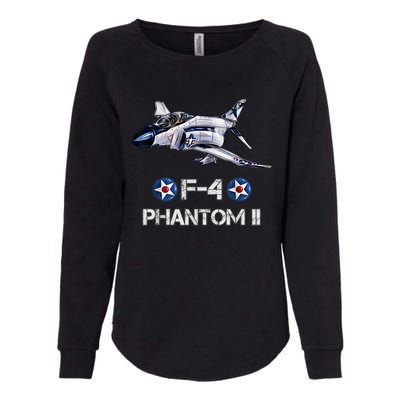 Vintage F4 Phantom II Jet Military Aviation Womens California Wash Sweatshirt