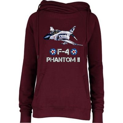 Vintage F4 Phantom II Jet Military Aviation Womens Funnel Neck Pullover Hood