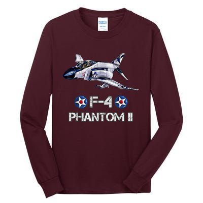 Vintage F4 Phantom II Jet Military Aviation Tall Long Sleeve T-Shirt