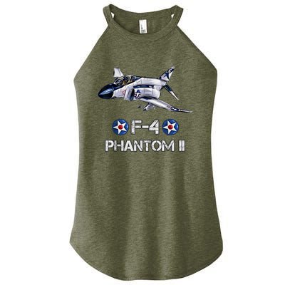 Vintage F4 Phantom II Jet Military Aviation Women's Perfect Tri Rocker Tank