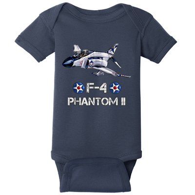 Vintage F4 Phantom II Jet Military Aviation Baby Bodysuit