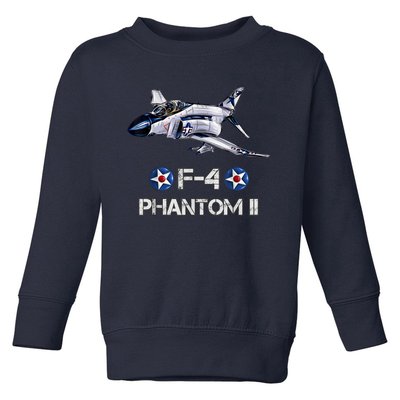 Vintage F4 Phantom II Jet Military Aviation Toddler Sweatshirt