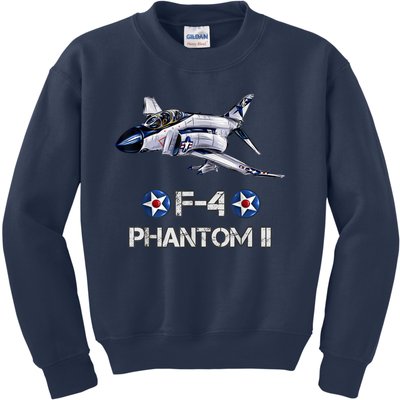 Vintage F4 Phantom II Jet Military Aviation Kids Sweatshirt