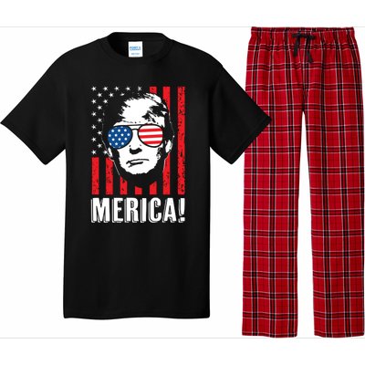 Vintage Flag Pro Donald Trump Tee 4th Of July Merica Gift Pajama Set