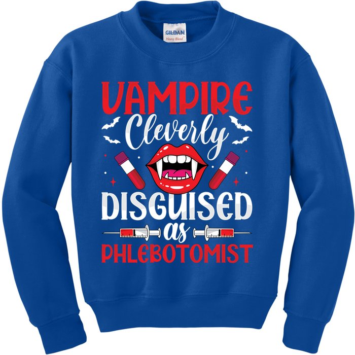 Vampire Funny Phlebotomist Phlebotomy Technician Nurse Gift Kids Sweatshirt