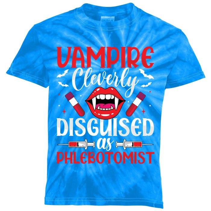 Vampire Funny Phlebotomist Phlebotomy Technician Nurse Gift Kids Tie-Dye T-Shirt