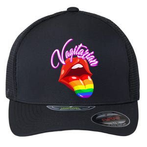 Vagitarian Funny Pride Rainbow LGBT Gay Lesbian Flexfit Unipanel Trucker Cap