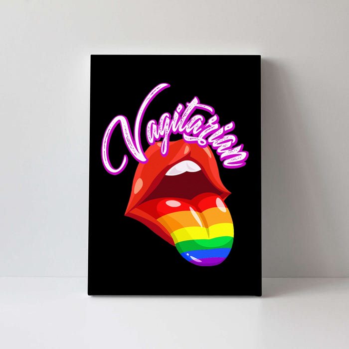 Vagitarian Funny Pride Rainbow LGBT Gay Lesbian Canvas