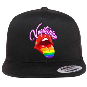 Vagitarian Funny Pride Rainbow LGBT Gay Lesbian Flat Bill Trucker Hat