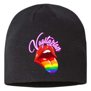 Vagitarian Funny Pride Rainbow LGBT Gay Lesbian Sustainable Beanie