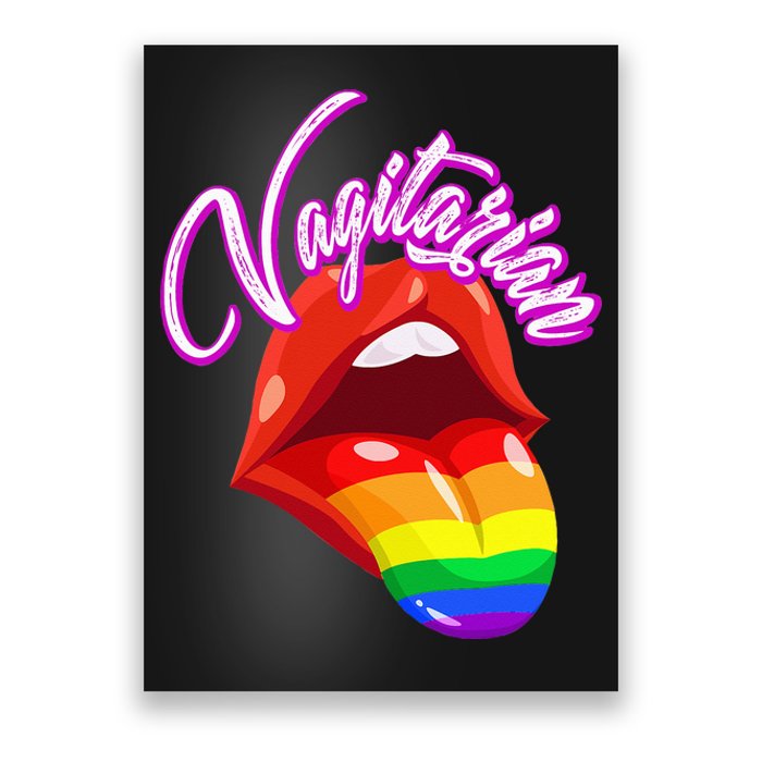 Vagitarian Funny Pride Rainbow LGBT Gay Lesbian Poster