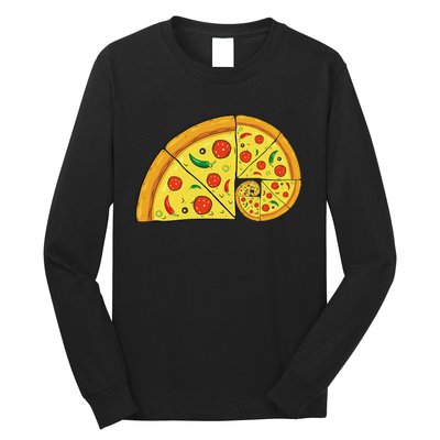 vintage Fibonacci Pizza Funny Math Teacher Long Sleeve Shirt