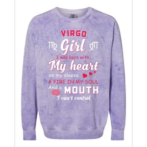 Virgo Funny Quote With Zodiac Sign Birthday Gift Colorblast Crewneck Sweatshirt