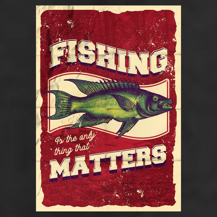 Vintage Fishing Quote Poster Design Hat