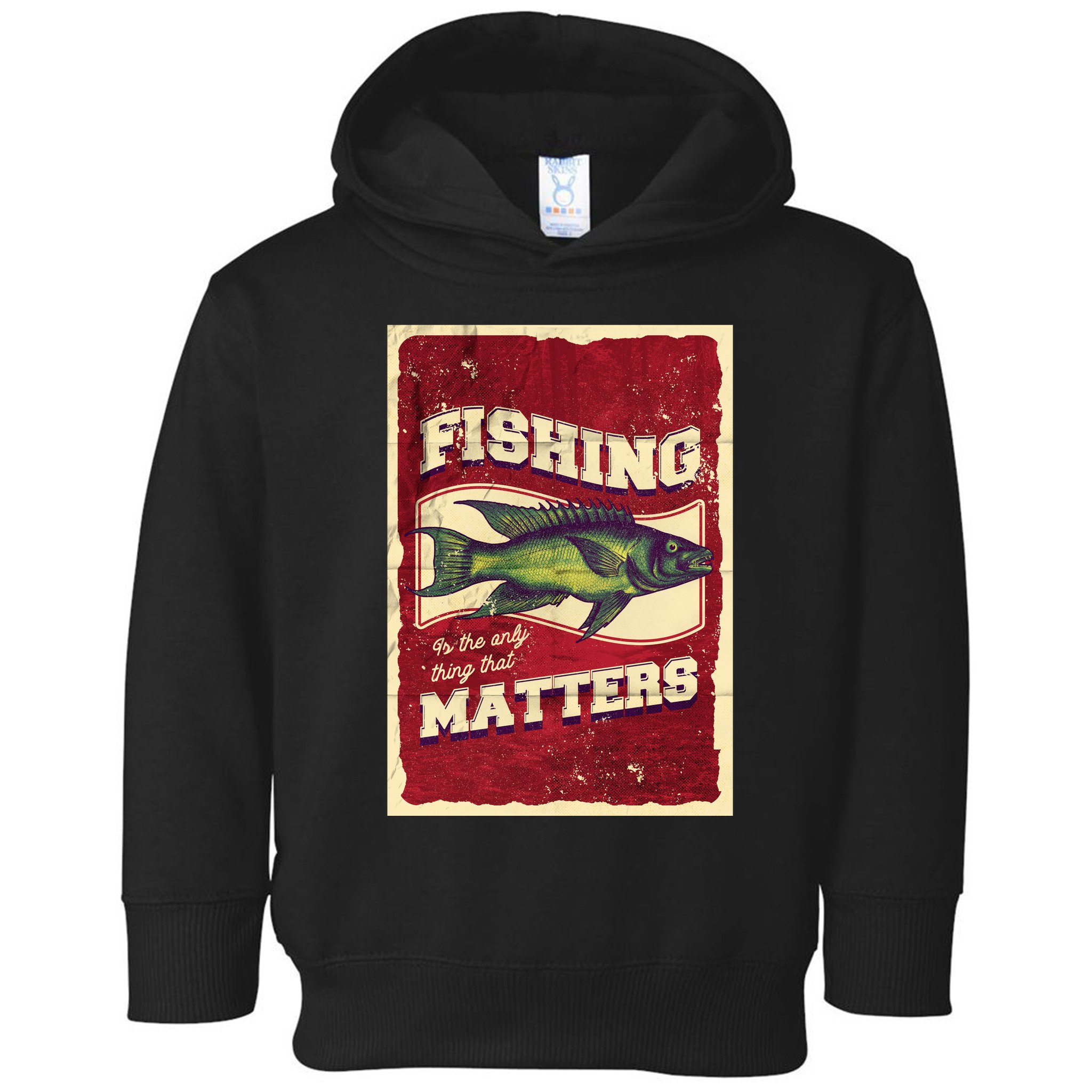 Vintage Fishing Quote Poster Design Toddler Hoodie