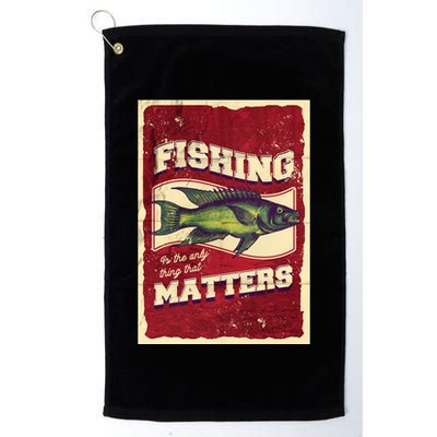 Vintage Fishing Quote Poster Design Golf Towel
