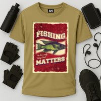 Vintage Fishing Quote Poster Design Cooling Performance Crew T-Shirt