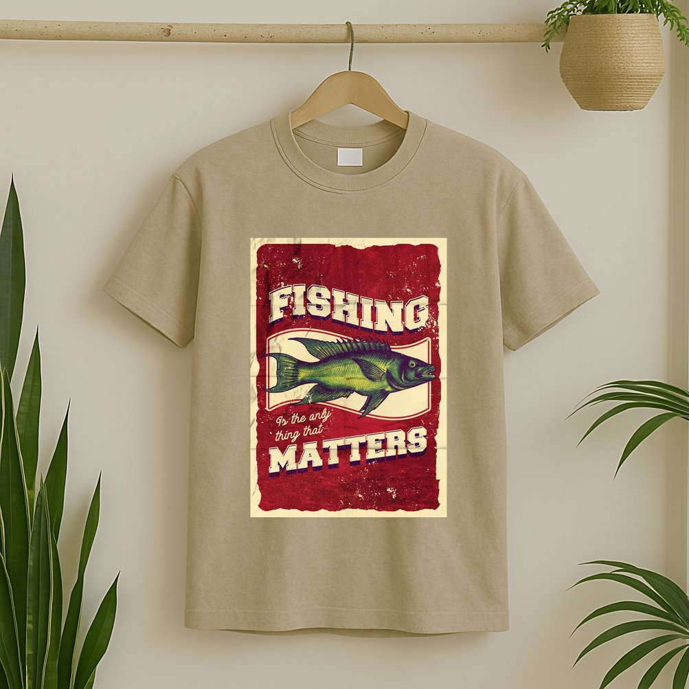 Vintage Fishing Quote Poster Design T-Shirt