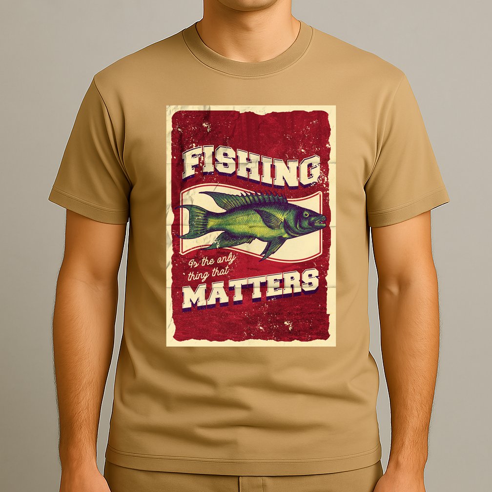 Vintage Fishing Quote Poster Design T-Shirt