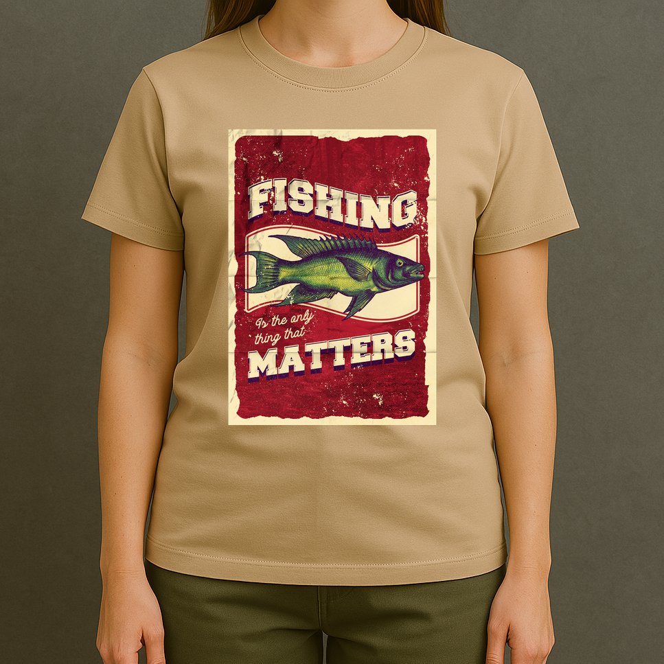 Vintage Fishing Quote Poster Design T-Shirt