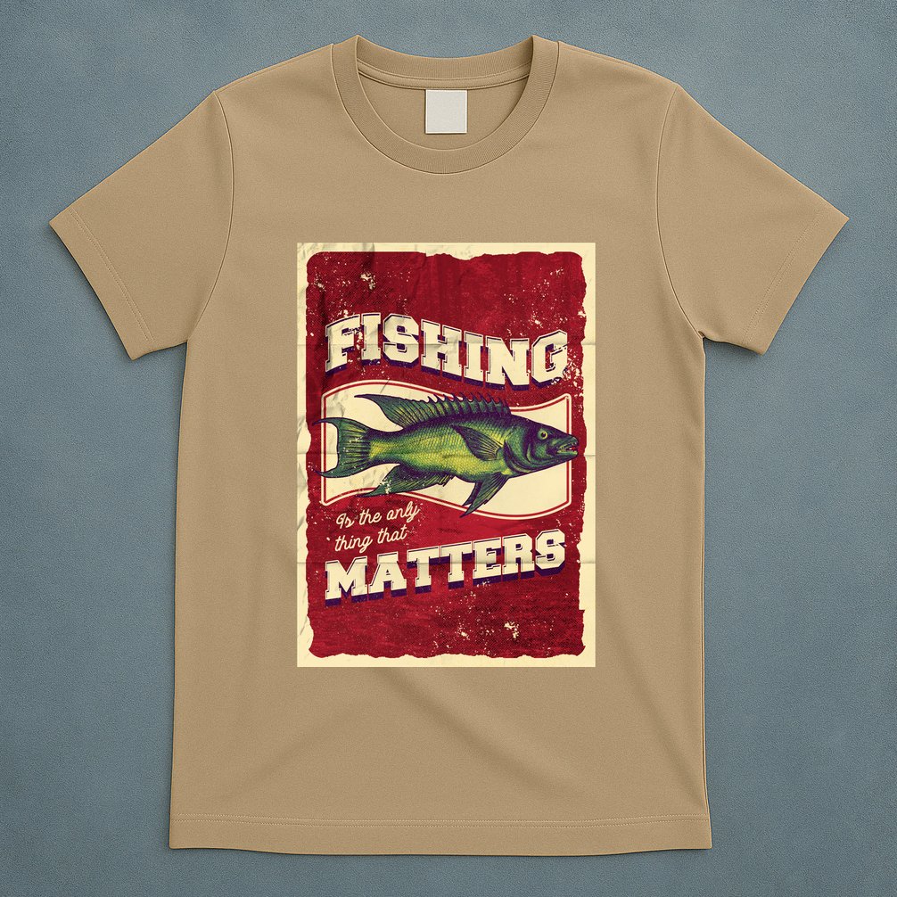 Vintage Fishing Quote Poster Design T-Shirt