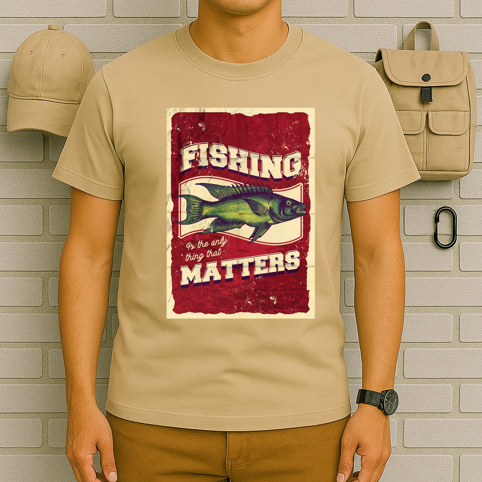 Vintage Fishing Quote Poster Design T-Shirt