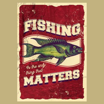 Vintage Fishing Quote Poster Design T-Shirt