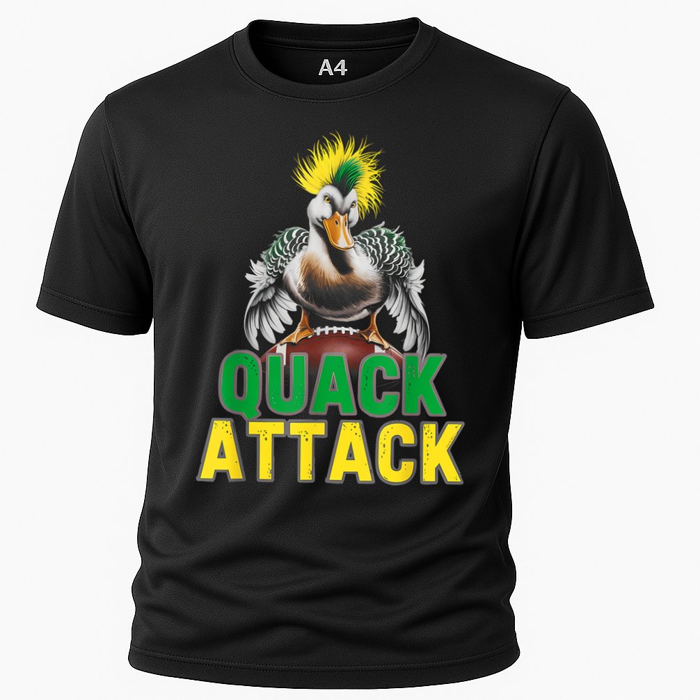 Vintage Funny Quack Attack White Green And Yellow Duck Cooling Performance Crew T-Shirt