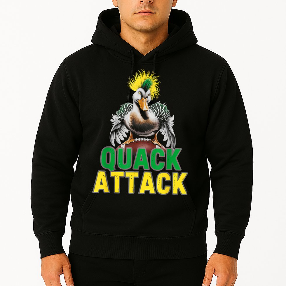 Vintage Funny Quack Attack White Green And Yellow Duck Hoodie