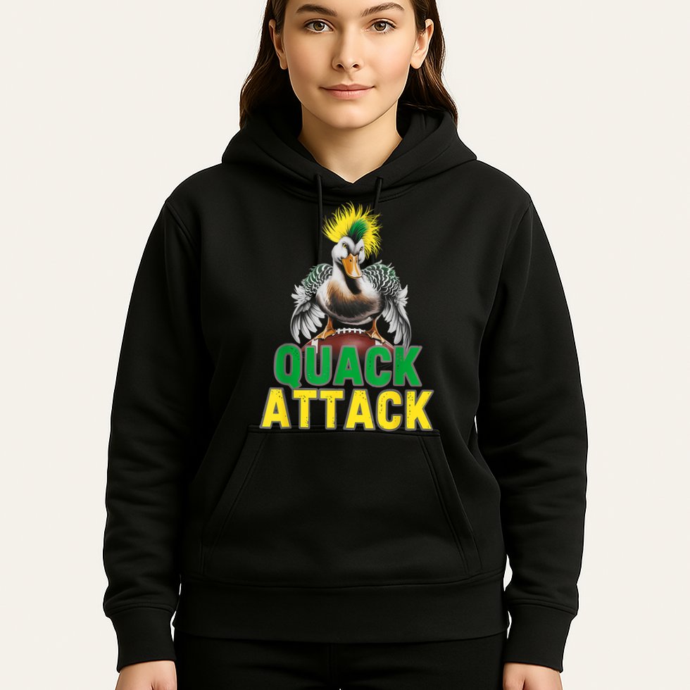 Vintage Funny Quack Attack White Green And Yellow Duck Hoodie