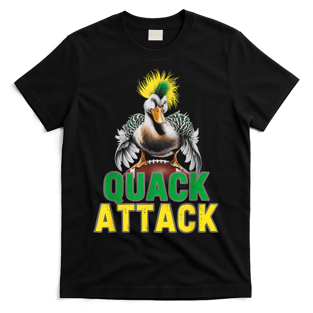 Vintage Funny Quack Attack White Green And Yellow Duck T-Shirt