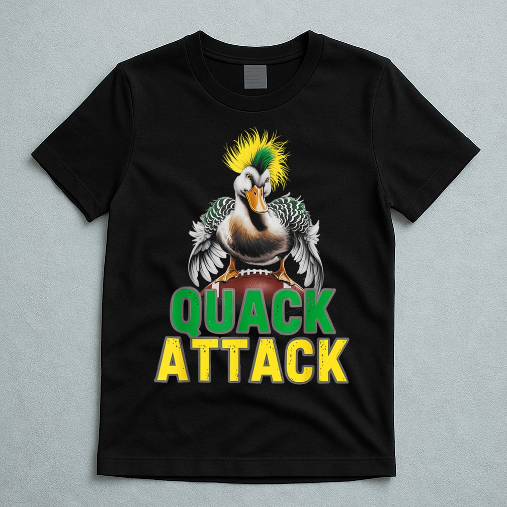 Vintage Funny Quack Attack White Green And Yellow Duck T-Shirt